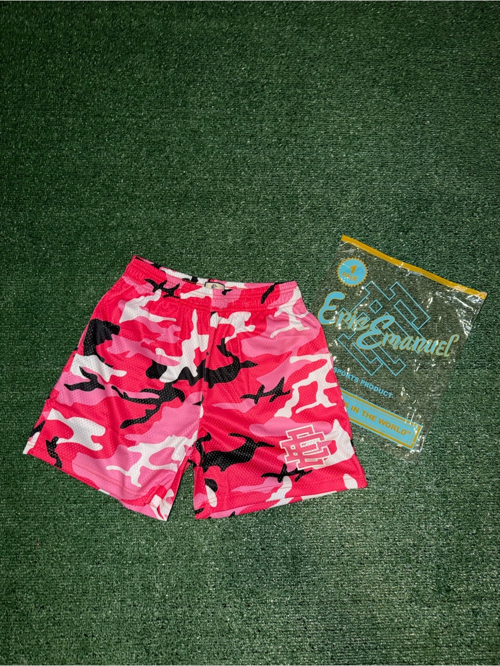 Eric Emanuel Pink Camo Athletic Shorts